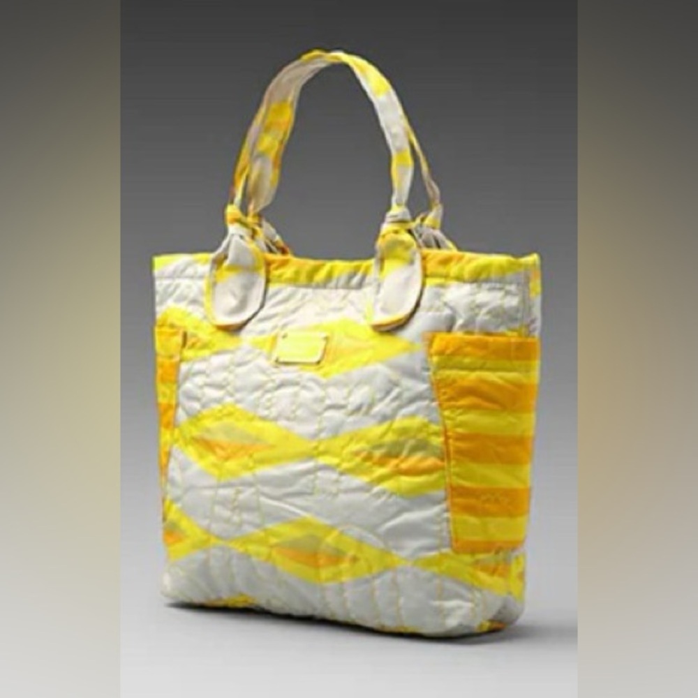 Marc by Marc Jacob’s Yellow and Gray Quilted Tote Bag